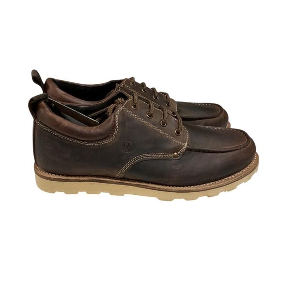 Old West Moc Toe Oxford Shoes Men 11 EE Brown Leather Lace Up Casual Comfort NWD main image 9